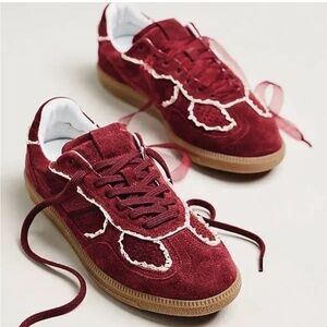 ALOHAS Tb.490 Crochet Burgundy Suede Sneakers 7-7.5